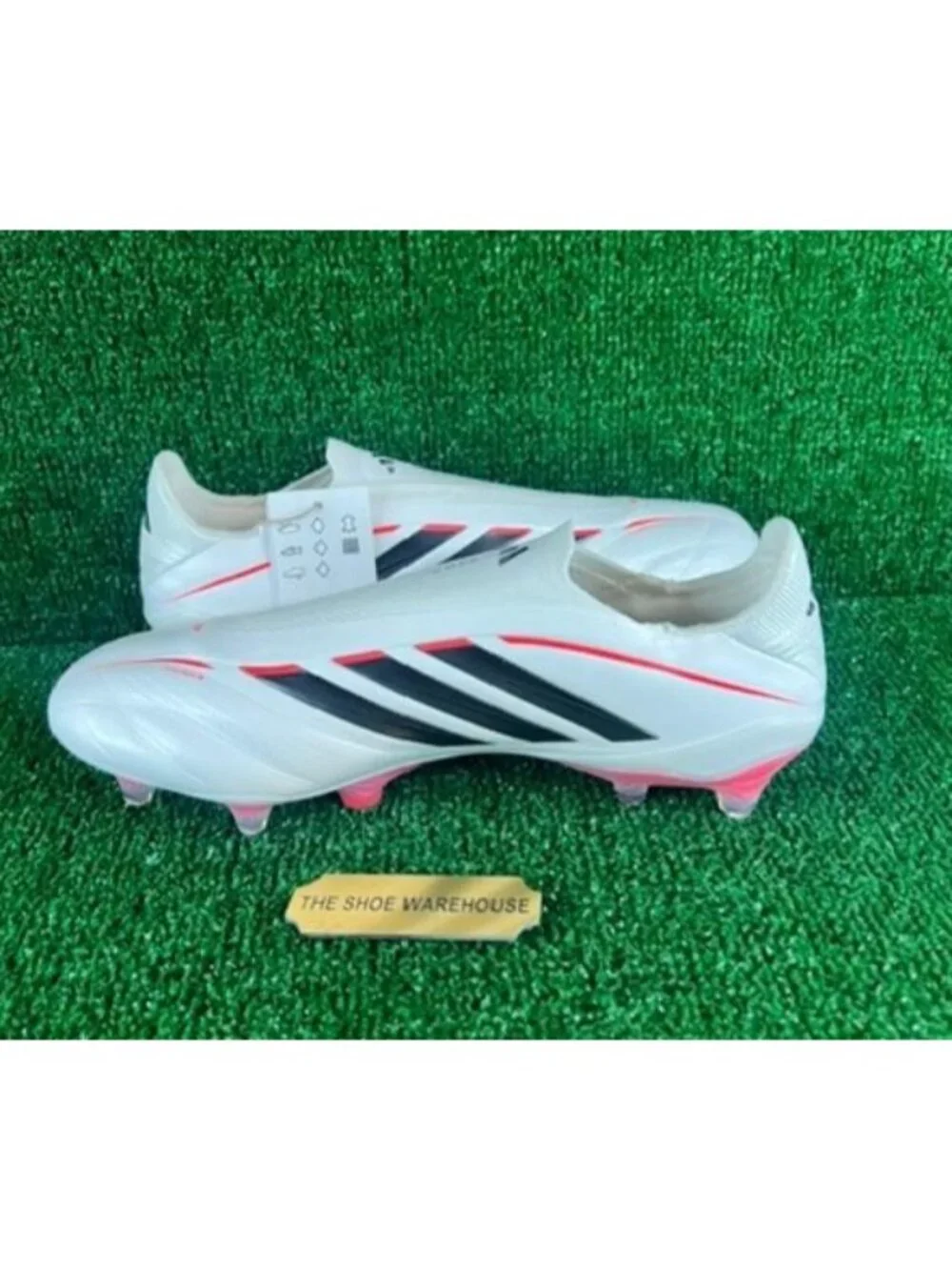 Men's Adidas Copa Pure IV Elite Laceless FG Zero White Cleats JS4208 Size 12